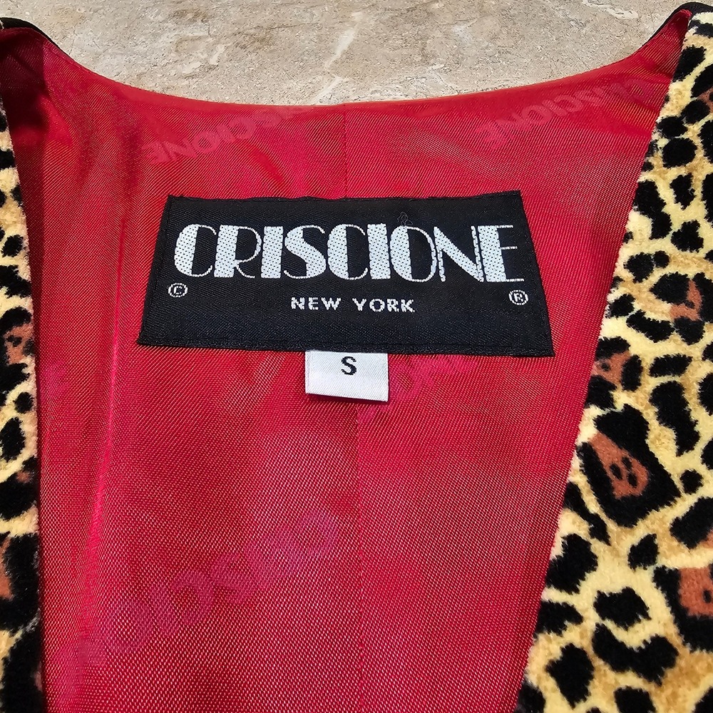 Women's Criscione 3 Piece Skirt Suit Leopard Black Lined Size S Made in USA - Picture 12 of 16